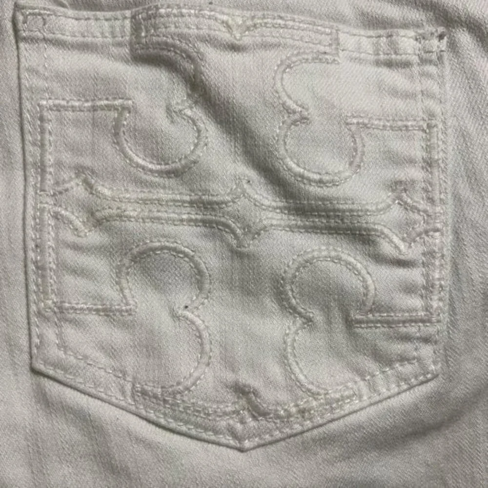 Tory Burch Classic Tory Boot White Bootcut Jeans Size 28